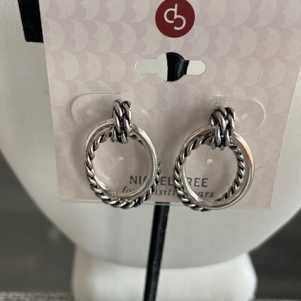 Fashion Jewelry Silver and Brass color nicker free  earrings